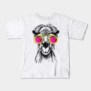 Camel Pink Glasses Kids T-Shirt